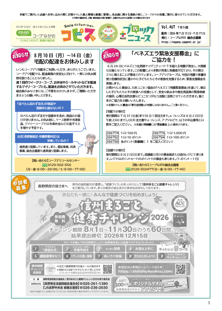 コピス＋ブロックニュースの表紙イメージ